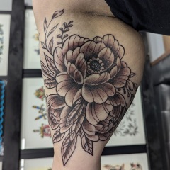 neo-tradtional-black-and-grey-peony-tattoo-2