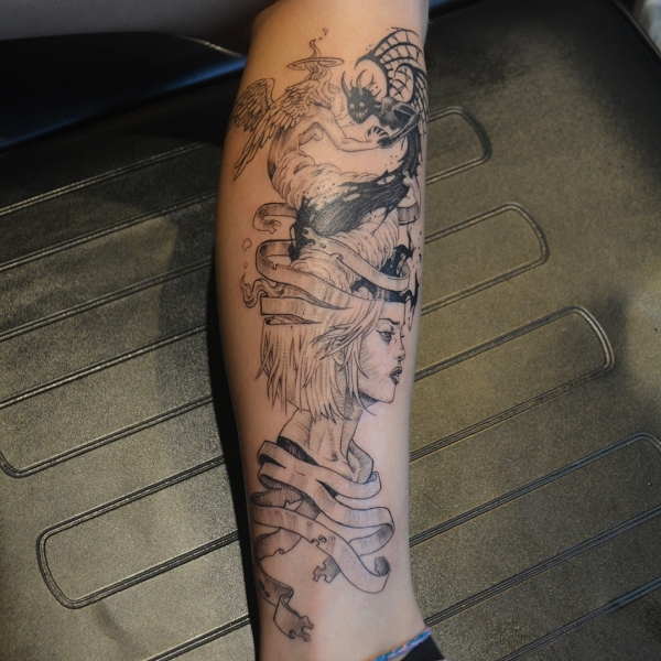 Angel and Demon Tattoo