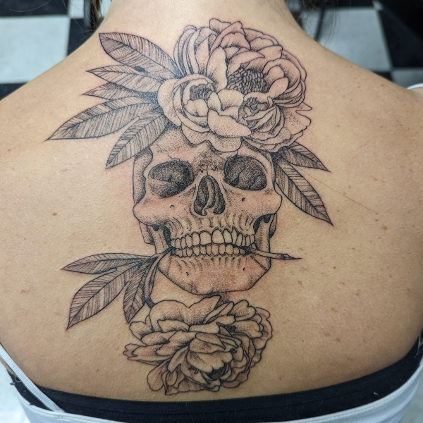 blackwork-skull