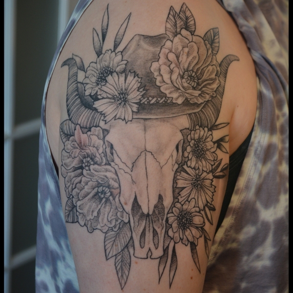 Cowboy Skull Tattoo
