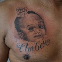 baby portrait tattoo