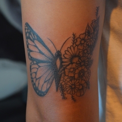 Floral Butterfly Tattoo