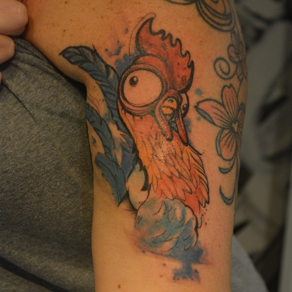 Watercolor Hei Hei Tattoo
