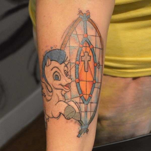 Pegasus and Hunchback disney tattoo