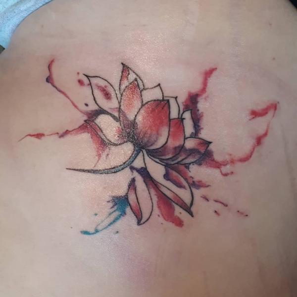 Watercolor Lotus Tattoo