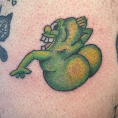 ghostbuster-slimer-butt-tattoo