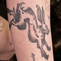 Blackwork Jack Rabbit Jumping