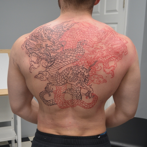 Two Japanese Dragons Tattoo