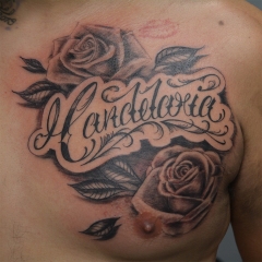 Candelaria Name Tattoo
