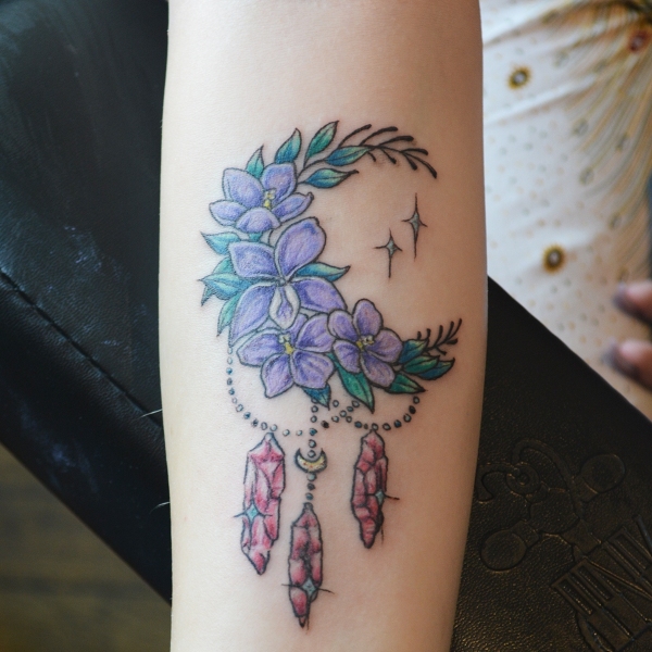Moon Flower Tattoo