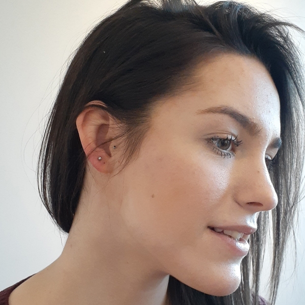 Second Lobe and Tragus piercing