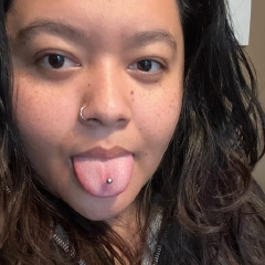 Tongue Piercing and Nose Hoop