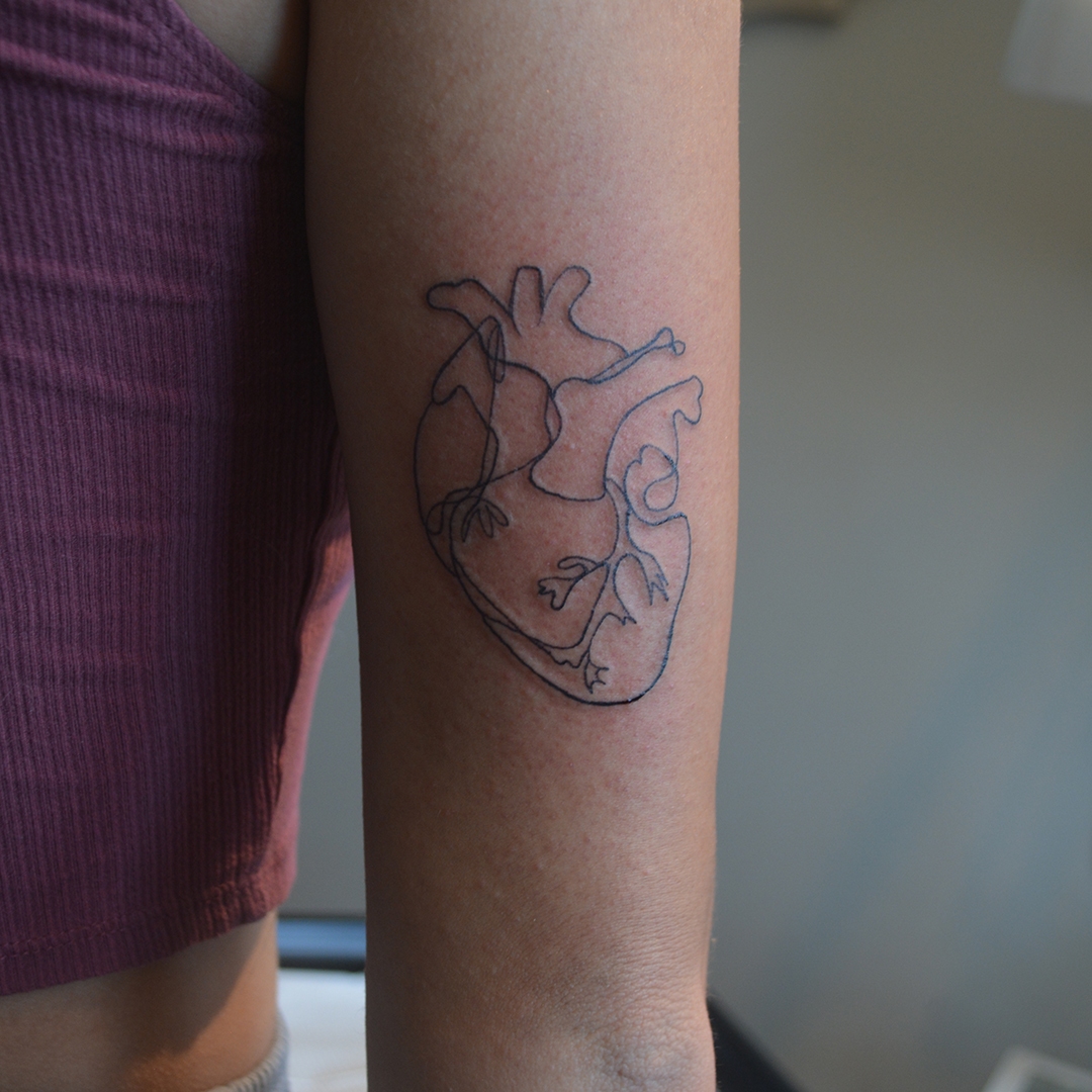 Altered Images : Tattoos : Body Part Chest Tattoos for Women : Watercolor anatomical  heart