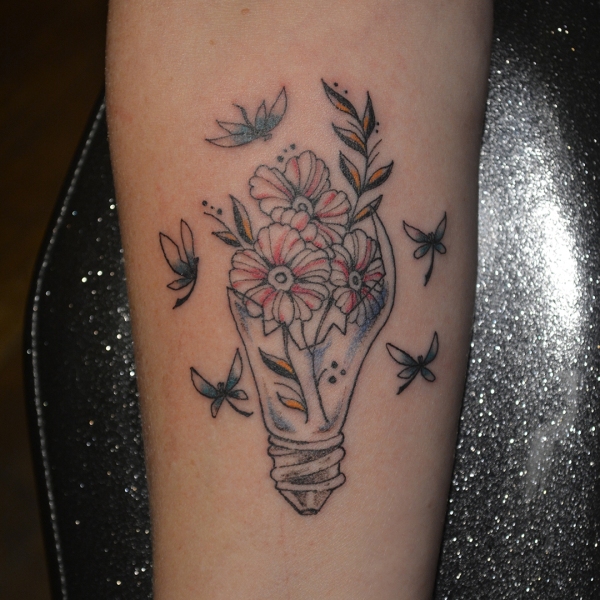 Lightbulb with Dragonflies