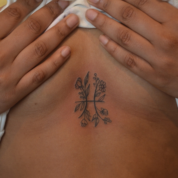 Floral Astrological Sign Tattoo