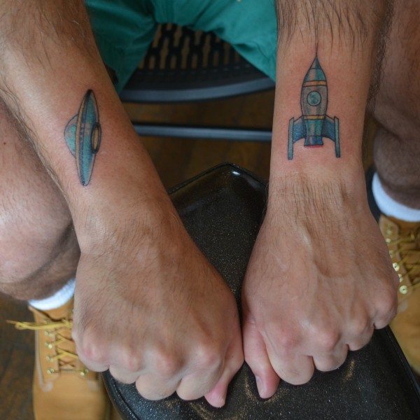 Spaceship tattoos
