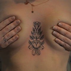 Magnolia Sternum Tattoo