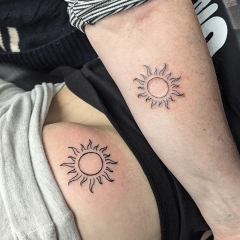 matching-fineline-sun-tattoo