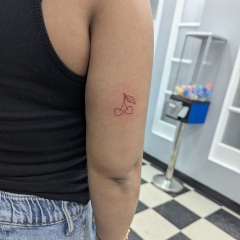 Small Red Cherry Tattoo