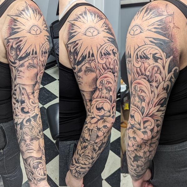Astrological Sleeve with Peonies