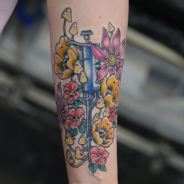 Floral Micro Pipette Tattoo