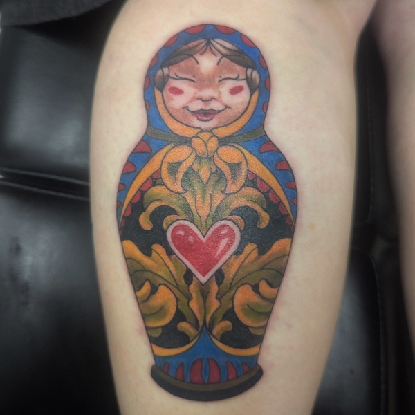 Woke Traditional Nesting Doll Tattoo
