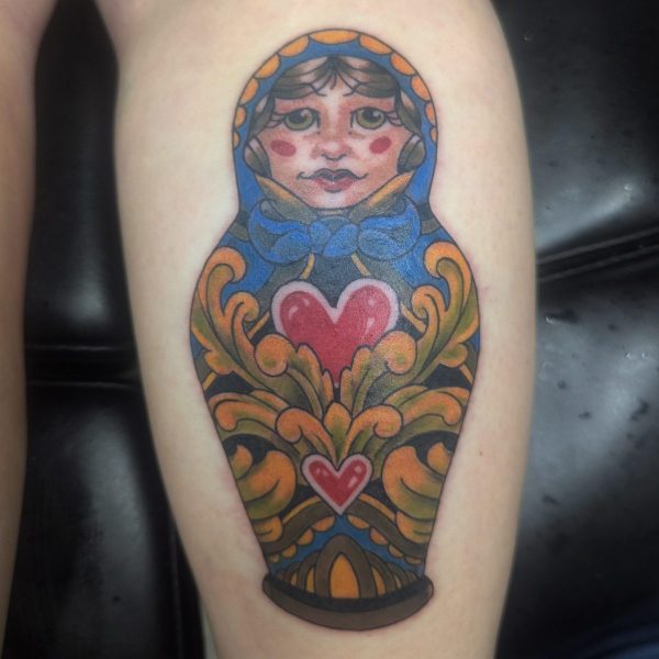 Russian nesting dolls, cute, girly and feminine tattoo design