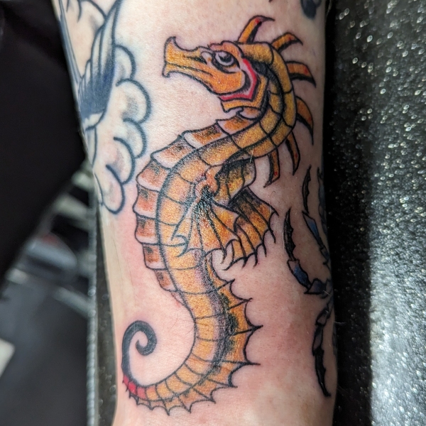 Traditional Seahorse Tattoo
