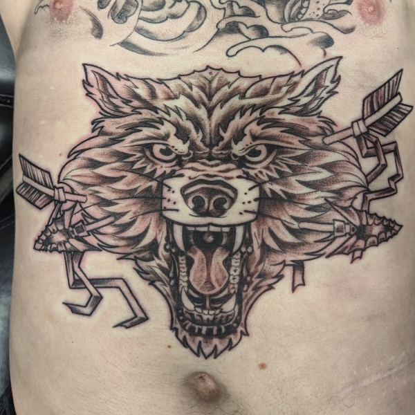 Traditional Wolf Tattoo