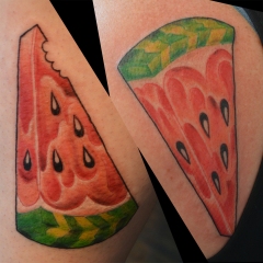 Juicy Neo-Traditional Watermelon Tattoos