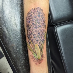 Purple Hyacinth Flower Tattoo