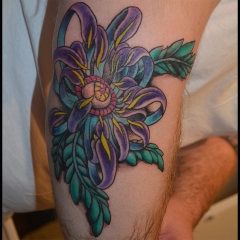 Elbow Chrysanthemum Eye Tattoo