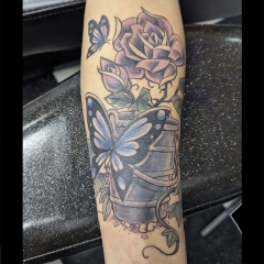 Purple Rose Garden Tattoo