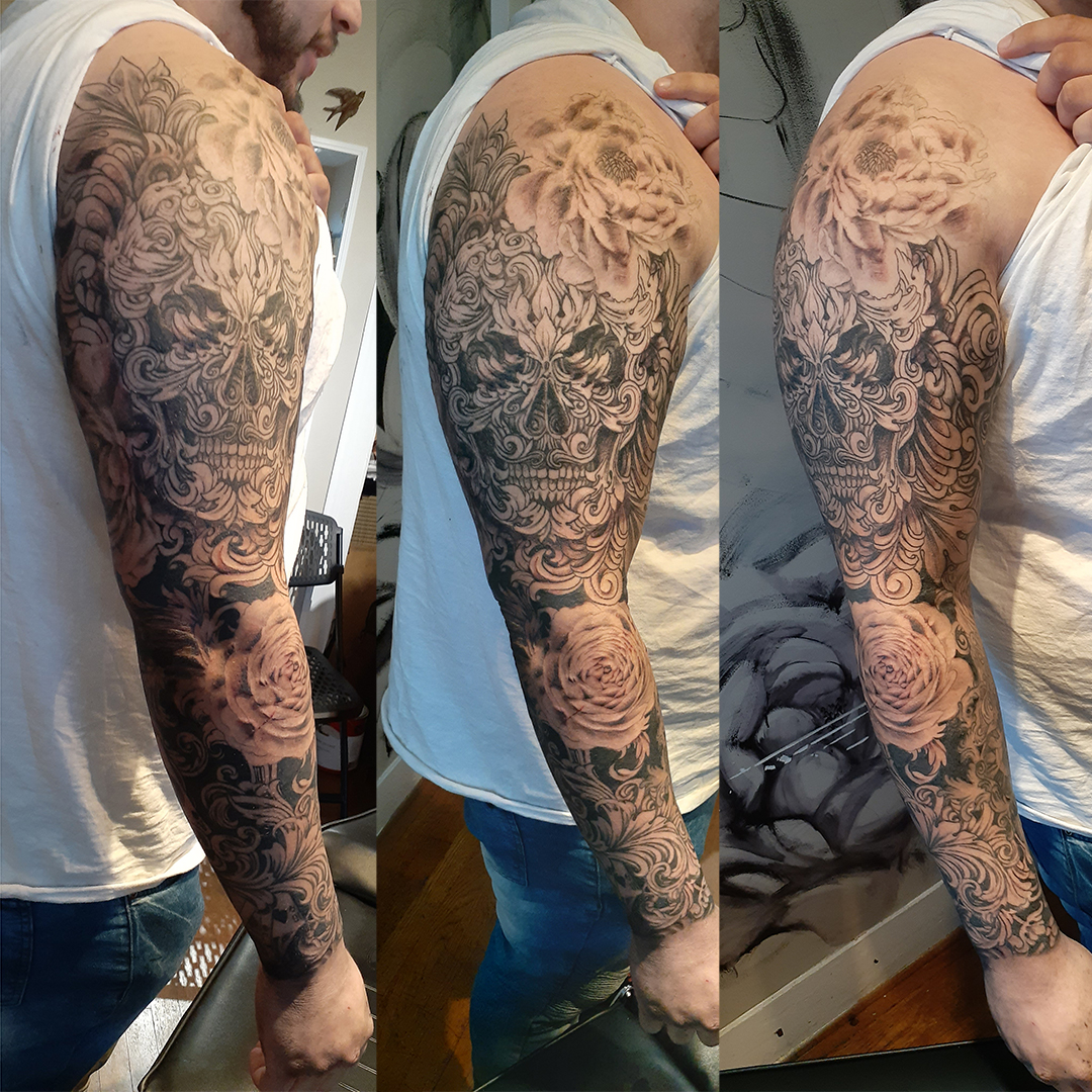 Geometric Sleeve Tattoo Design for Men
