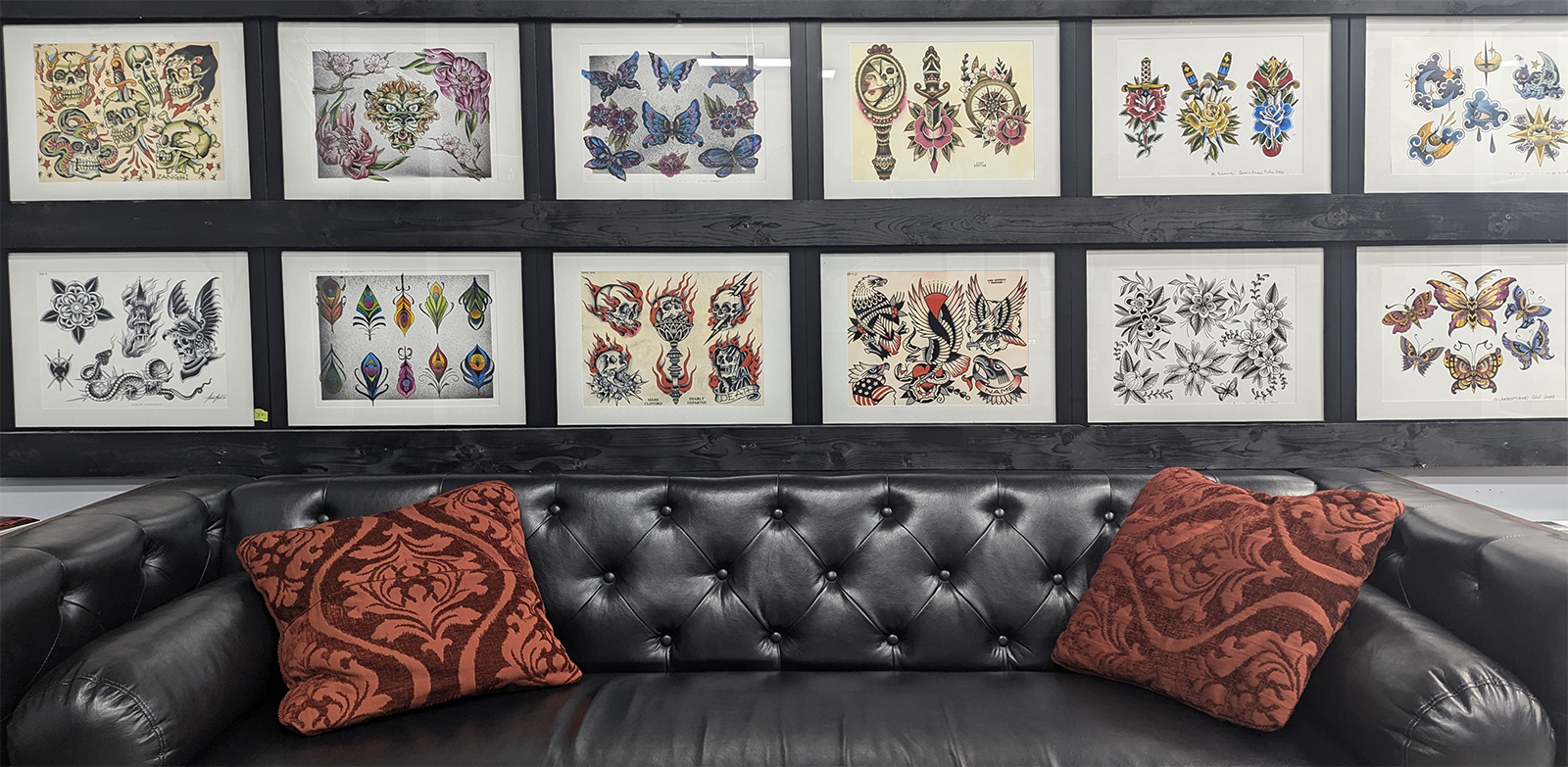 Queen's Gambit Tattoo Shop Lobby Couch